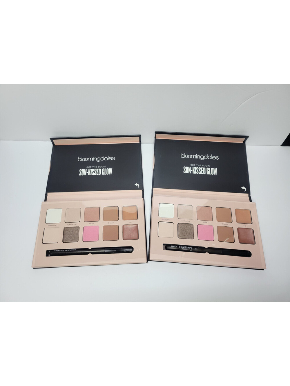 2x Bloomingdales Sun Kissed Glow Highlighter Bronzer Lips Eye Shadow Blush Set